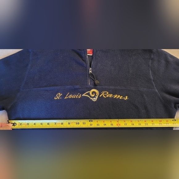 Vintage NFL for Her St. Louis Rams Navy Blue Long Sleeve Fleece Quarter 1/4 Zip - Picture 11 of 11